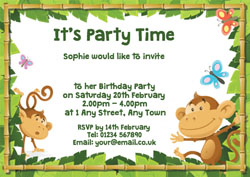 fun monkeys invitations