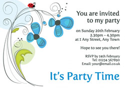 flowers and ladybird invitations