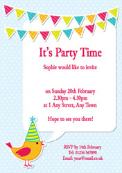 birthday bird party invitations