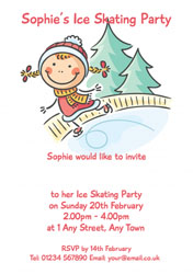little girl ice skating invitations