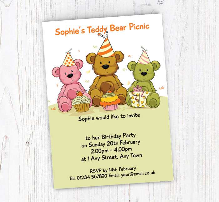 teddy bears picnic invitations