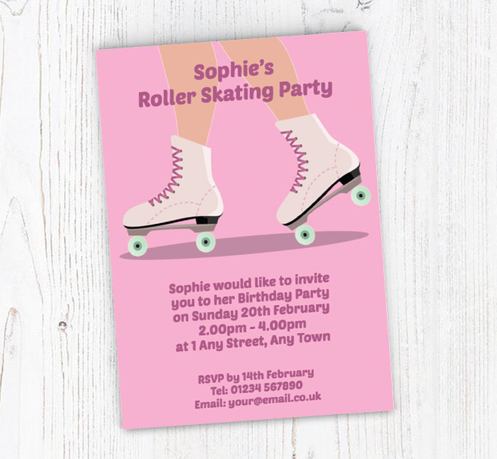 roller skating boots invitations