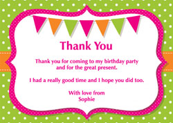 dots and bunting thank you cards