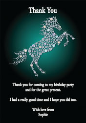 sparkling horse thank you cards