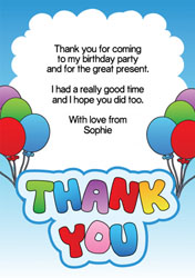 balloons and cloud thank you cards
