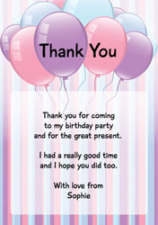 balloons and stripes thank you cards