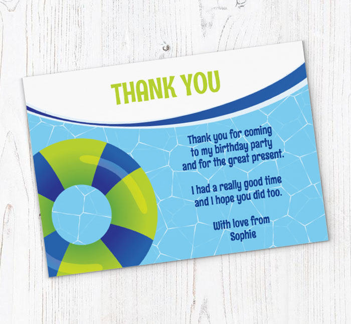inflatable ring thank you cards