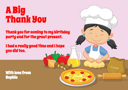 pizza making thank you cards