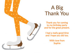 ice skating legs thank you cards