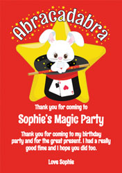 abracadabra party thank you cards