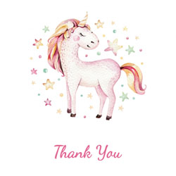 watercolour unicorn thank you cards