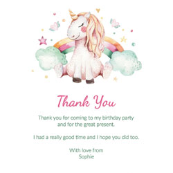 unicorn dreams thank you cards