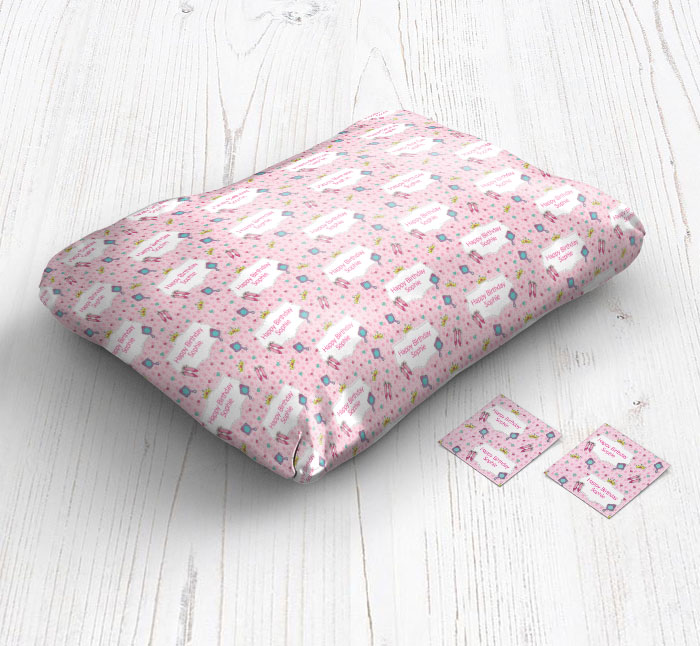 pink princess wrapping paper