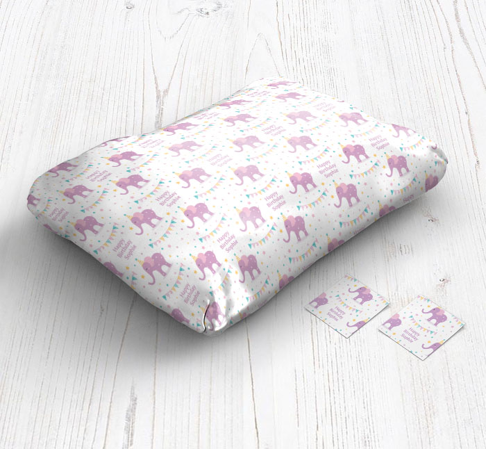 purple elephant wrapping paper
