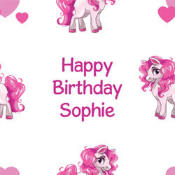 pink pony wrapping paper