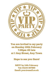 gold foil VIP stamp party invitations