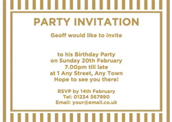 gold foil vertical stripes invitations