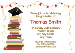 stack of books party invitations