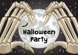 skeleton hands party invitations