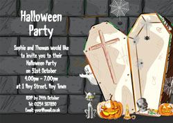 open coffin party invitations