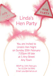 pink bopper hen party invitations