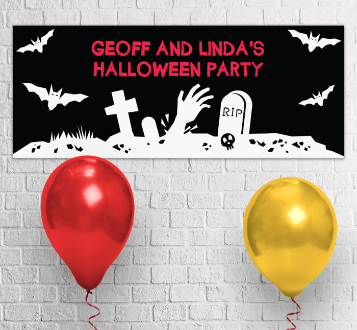 graveyard party banner