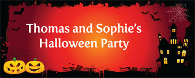 bats and pumpkins party banner