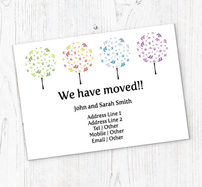 four trees moving cards