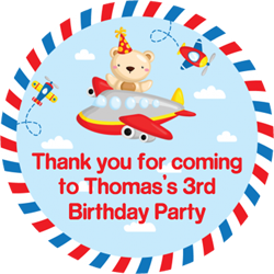 teddy bear flying party stickers