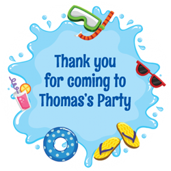 swimming splash party stickers