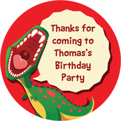 dinosaur roar party stickers