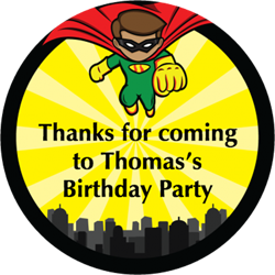 superhero party stickers