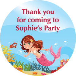 mermaid party stickers