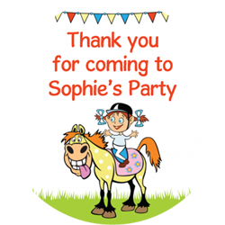 girls horse riding party stickers
