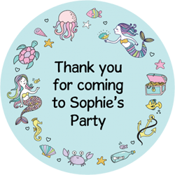 mermaid frame party stickers