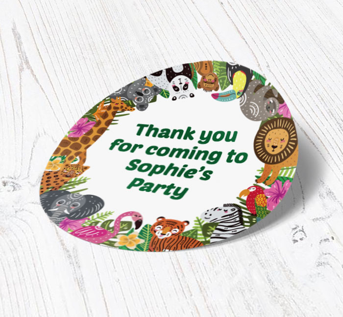 wild animals party stickers