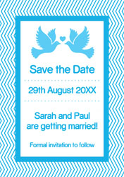 chevron birds save the date cards