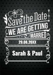black and white save the date cards