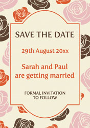 roses and cream save the date cards
