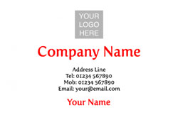 red logo upload business cards