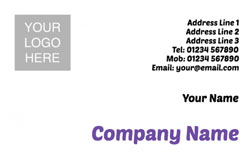 purple logo upload business cards