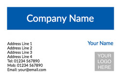blue horizontal logo business cards