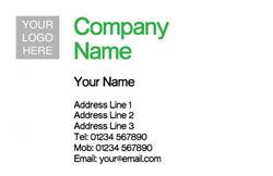 standard logo upload business cards