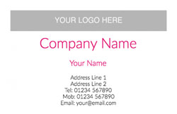 pink logo upload business cards