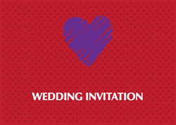 purple heart wedding invitations