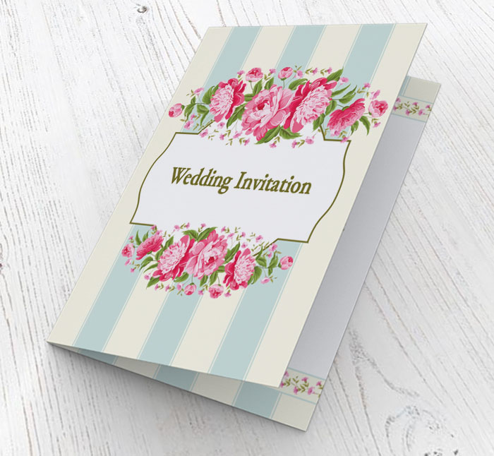 flowers and stripes invitations