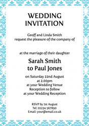 ornate border wedding invitations