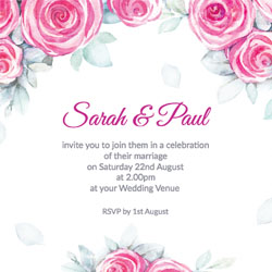 wedding roses wedding invitations