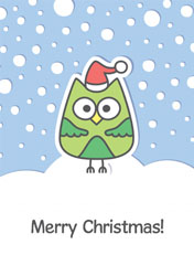 festive owl christmas card
