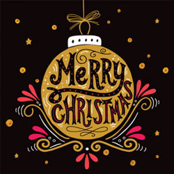 gold bauble christmas card